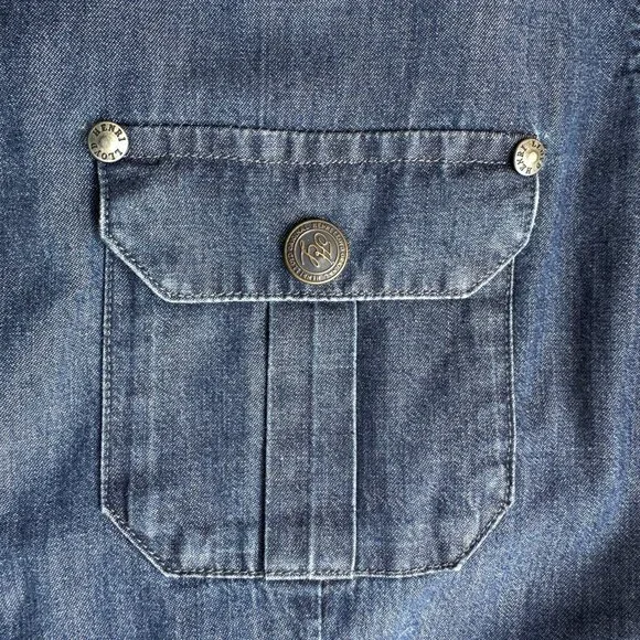 Vintage Rare Henri Lloyd Denim Blue 100% cotton logo signature made Portugal - M - Picture 6 of 9